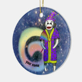 Sock Monkey Wizard-ornament Keramisch Ornament (Links)