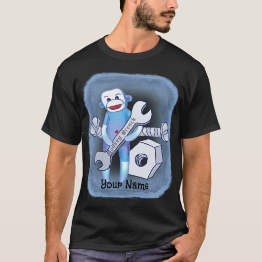Sock Monkey Wrench monteur T-shirt (Voorkant)