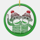 Sock Monkeys Circle Ornament (Achterkant)
