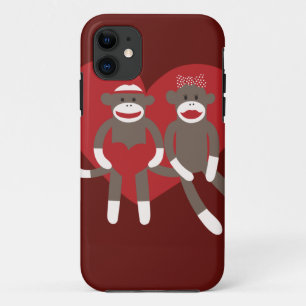 Sock Monkeys in Love Hearts Valentijnsdag Gifts Case-Mate iPhone Case