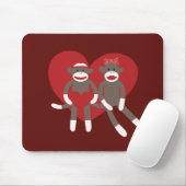 Sock Monkeys in Love Hearts Valentijnsdag Gifts Muismat (Met muis)