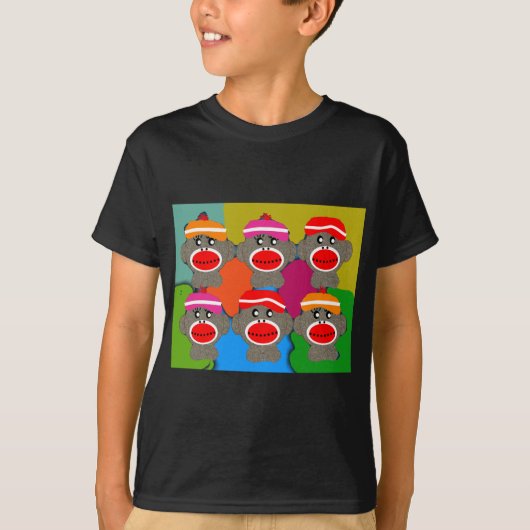 Sock Monkeys Pop Art-Art cadeaus T-shirt (Voorkant)