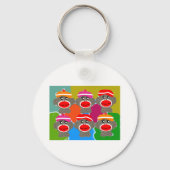 Sock Monkeys Pop Art Gifts Sleutelhanger (Voorkant)