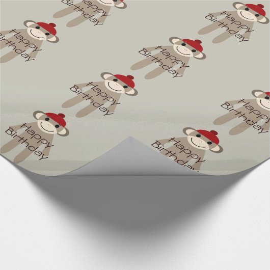 Sock Monkeys Verjaardag Cadeaupapier (Hoek)
