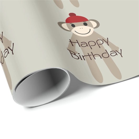 Sock Monkeys Verjaardag Cadeaupapier (Rol Hoek)
