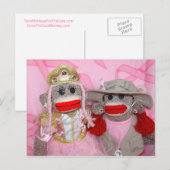 Sock Monkeys voor het Cure Two Friends Briefkaart (Voorkant / Achterkant)