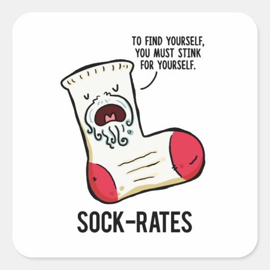 Sock-rates Funny Philosophy Pun Sticker (Voorkant)