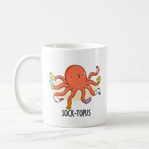 Sock-topus Funny Octopus met Sokken Pun Koffiemok