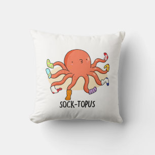 Sock-topus Funny Octopus met Sokken Pun Kussen