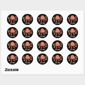 Sock-topus Funny Octopus met Sokken Pun Ronde Sticker (Vel)