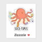 Sock-topus Funny Octopus met Sokken Pun Sticker (Vel)