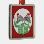 Sockapen met rode rand Square Ornament (Rechts)