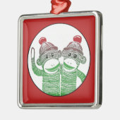 Sockapen met rode rand Square Ornament (Links)