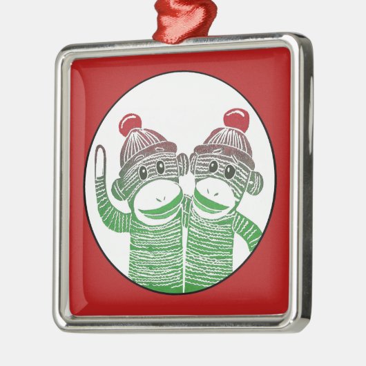 Sockapen met rode rand Square Ornament (Links)