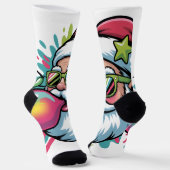 Socken mit Weihnachtsmotiv-Santa Claus Sokken (Gebogen)