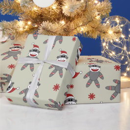 Socket-aap met kerstkerstFeestdagen met kerstmis Cadeaupapier