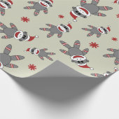 Socket-aap met kerstkerstFeestdagen met kerstmis Cadeaupapier (Hoek)