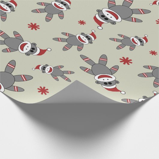 Socket-aap met kerstkerstFeestdagen met kerstmis Cadeaupapier (Hoek)