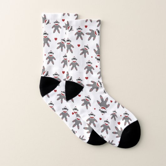 Socket-apen met Red Hearts-patroon Sokken (Paar)