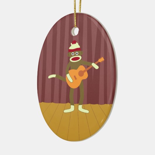 Socket Monkey Aoustic Guitar Keramisch Ornament (Links)
