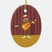 Socket Monkey Aoustic Guitar Keramisch Ornament (Voorkant)