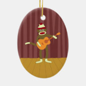 Socket Monkey Aoustic Guitar Keramisch Ornament (Achterkant)