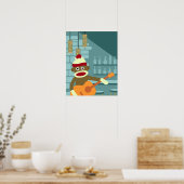 Socket Monkey Aoustic Guitar Poster (Keuken)