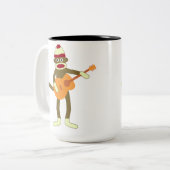 Socket Monkey Aoustic Guitar Tweekleurige Koffiemok (Voorkant links)