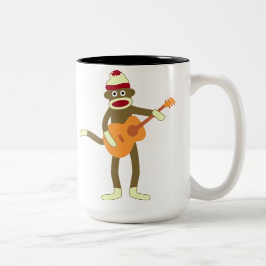 Socket Monkey Aoustic Guitar Tweekleurige Koffiemok (Rechts)