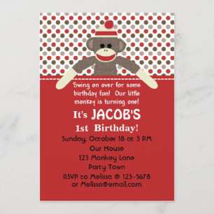 Socket Monkey Birthday Party - Aanpassen Kaart