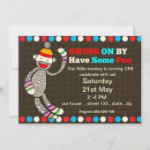 Socket monkey Birthday-uitnodiging Kaart (Voorkant)