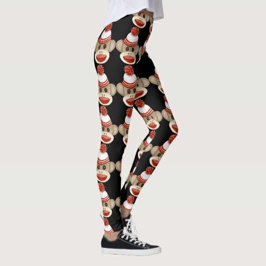 Socket Monkey Black Unieke Retro Pant Aangepast Leggings (Rechts)