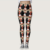 Socket Monkey Black Unieke Retro Pant Aangepast Leggings (Voorkant)