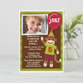 Socket Monkey Business Birthday Uitnodiging (Staand voorkant)