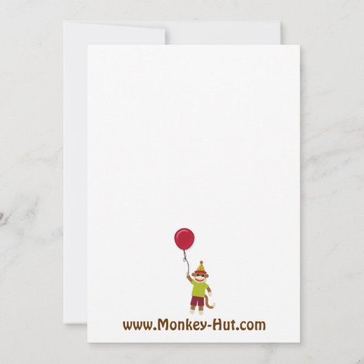 Socket Monkey Business Birthday Uitnodiging (Achterkant)