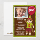 Socket Monkey Business Birthday Uitnodiging (Voorkant / Achterkant)