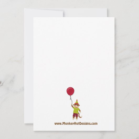 Socket Monkey Business Birthday Uitnodiging (Achterkant)