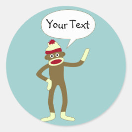 Socket Monkey Comic Speech Bubble Ronde Sticker