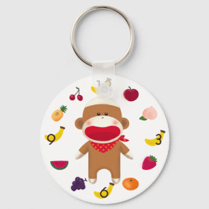 Socket Monkey Fruit Basket Sleutelhanger