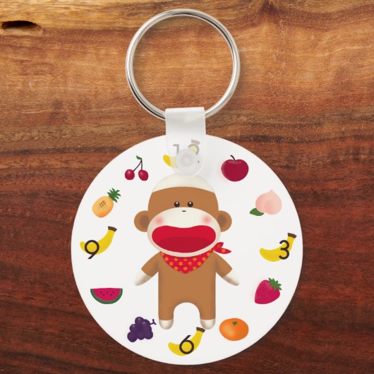 Socket Monkey Fruit Basket Sleutelhanger (Voorkant)