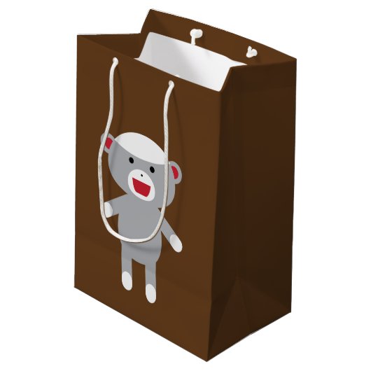 Socket Monkey Gift Bag Medium Cadeauzakje (Achterkant Gekanteld)