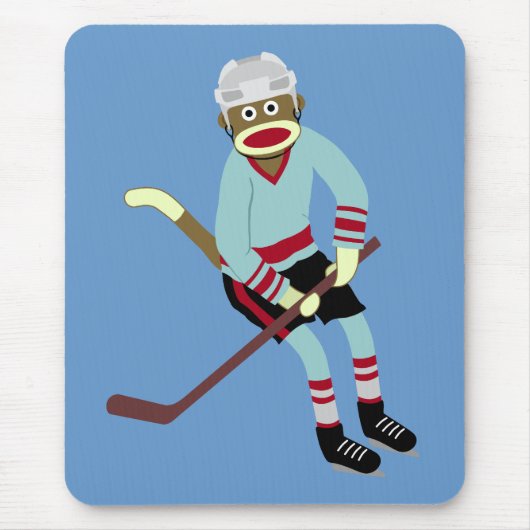 Socket Monkey Hockey Player Muismat (Voorkant)