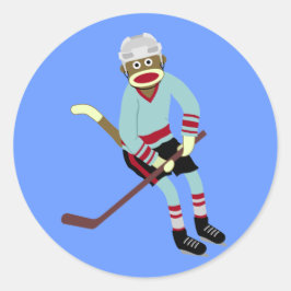 Socket Monkey Hockey Player Ronde Sticker