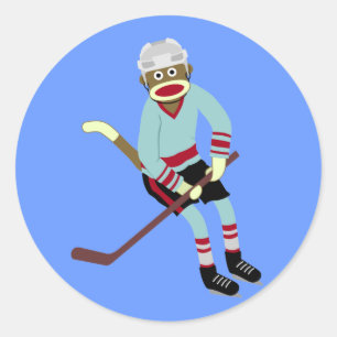 Socket Monkey Hockey Player Ronde Sticker
