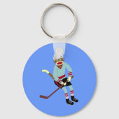 Socket Monkey Hockey Player Sleutelhanger (Voorkant)