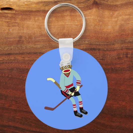 Socket Monkey Hockey Player Sleutelhanger (Voorkant)