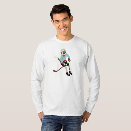 Socket Monkey Hockey Player T-shirt (Voorkant volledig)
