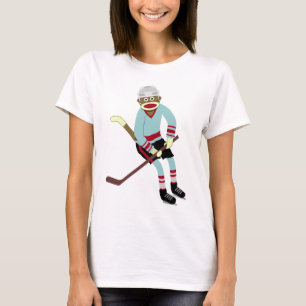 Socket Monkey Hockey Player T-shirt