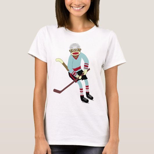 Socket Monkey Hockey Player T-shirt (Voorkant)
