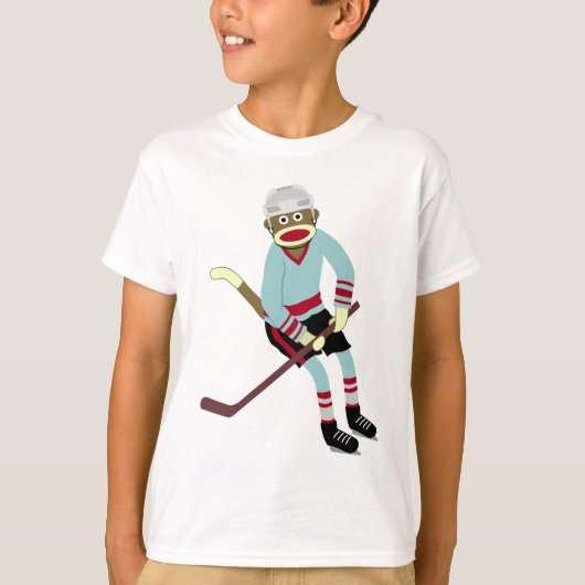 Socket Monkey Hockey Player T-shirt (Voorkant)
